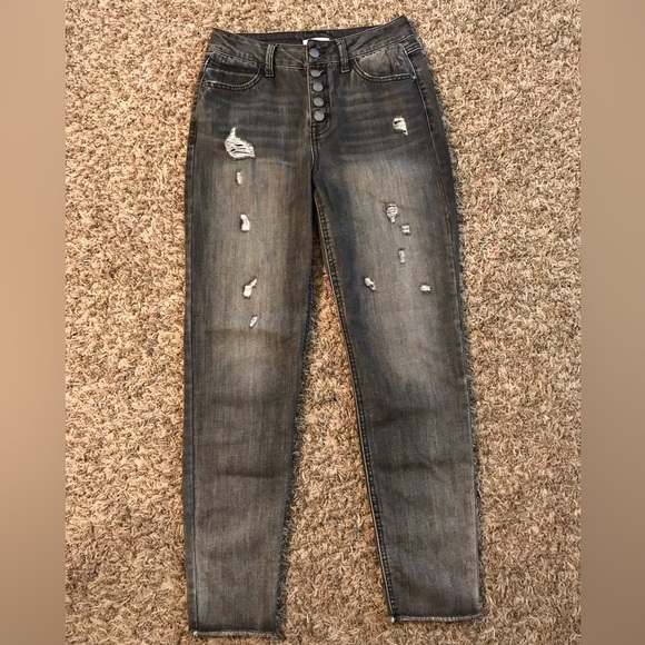 Ivy + Main button high waist distressed skinny jeans - Picture 4 of 12